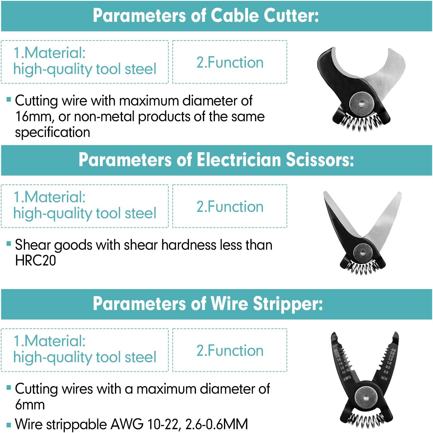 Miniatura 3 de Juego de alicate multifuncionales 5 en 1